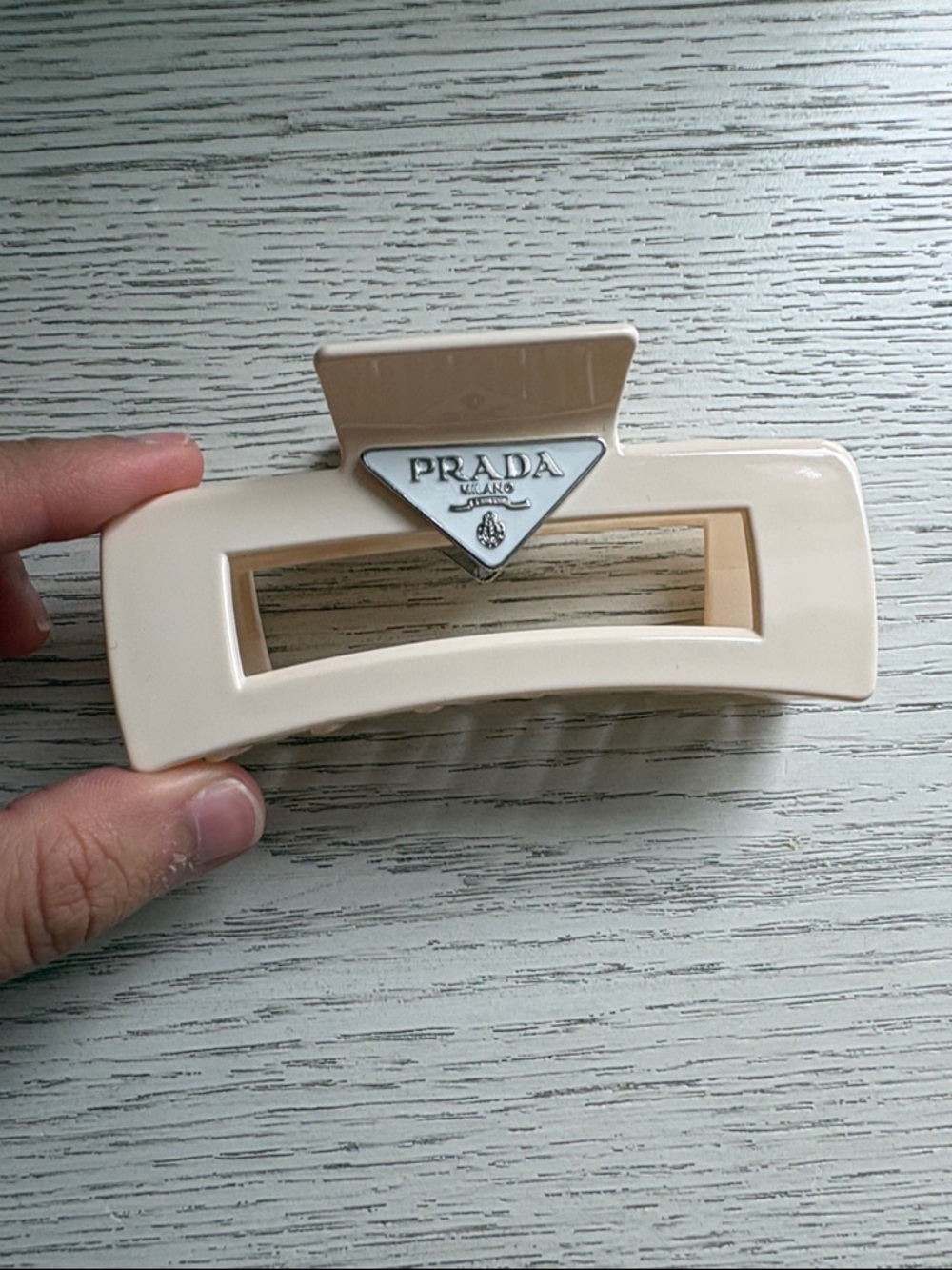 Cream Logo Hair Clip